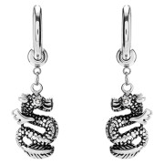 Visací ocelové náušnice s drakem WJHE1274