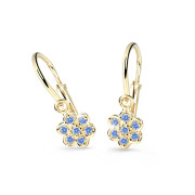 Náušnice pro miminko zlaté Cutie Jewellery C2746Z-Světle modrá