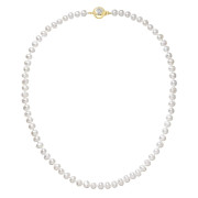 Perlový náhrdelník z říčních perel se zapínáním ze zlata 922001.1/9270A bílý