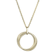 Pozlacený náhrdelník tři kroužky 62001 Au platin