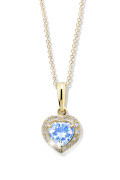 Zlatý náhrdelník srdíčko Z6308ZN-Arctic Blue
