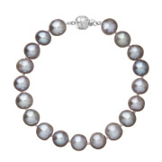 Perlový náramek z říčních perel se zlatým zapínáním 823010.3/9266B grey
