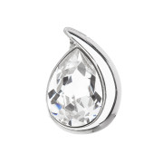 Stříbrný přívěsek s krystalem Swarovski bílá slza 34233.1