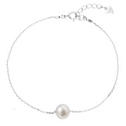 Perlový náramek z pravých říčních perel bílý 23009.1