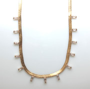 Zlatý ocelový náhrdelník se zirkony WJHN258GD-CZ