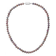 Perlový náhrdelník z říčních perel se zapínáním z bílého zlata 822001.3/9267B dk.peacock