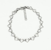 Stříbrný náramek srdíčka 313690002