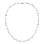 Perlový náhrdelník z říčních perel se zapínáním ze zlata 922001.1/9267A bílý