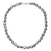 Perlový náhrdelník z říčních perel se zapínáním z bílého zlata 822027.3/9271B peacock