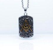 Ocelový náhrdelník se symboly Svobodných zadnářů WJHC1428GD