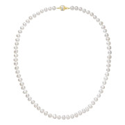 Perlový náhrdelník z říčních perel se zapínáním ze zlata 922001.1/9266A bílý