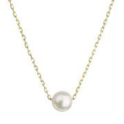 Zlatý náhrdelník s bílou říční perlou 92P00027
