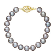 Perlový náramek z říčních perel se zlatým zapínáním 923010.3/9265A grey