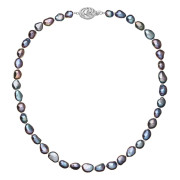 Perlový náhrdelník z říčních perel se zapínáním z bílého zlata 822027.3/9265B peacock