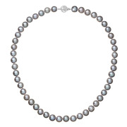 Perlový náhrdelník z říčních perel se zapínáním z bílého zlata 822028.3/9270B grey