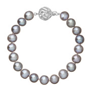 Perlový náramek z říčních perel se zlatým zapínáním 823010.3/9264B grey