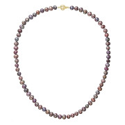 Perlový náhrdelník z říčních perel se zapínáním ze zlata 922001.3/9272A dk.peacock
