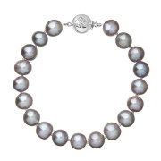 Perlový náramek z říčních perel se zlatým zapínáním 823010.3/9270B grey
