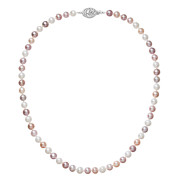 Perlový náhrdelník z říčních perel se zapínáním z bílého zlata 822004.3/9265B multi