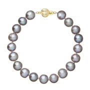 Perlový náramek z říčních perel se zlatým zapínáním 923010.3/9272A grey