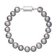 Perlový náramek z říčních perel se zlatým zapínáním 823010.3/9267B grey