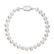 Perlový náramek z říčních perel se zlatým zapínáním 823001.1/9269B bílý
