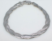 Dámský stříbrný pletený náramek 304256