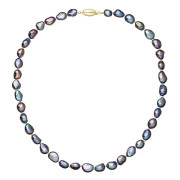 Perlový náhrdelník z říčních perel se zapínáním ze zlata 922027.3/9271A peacock