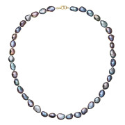 Perlový náhrdelník z říčních perel se zapínáním ze zlata 922027.3/9260 peacock