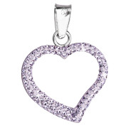 Stříbrný přívěsek s krystaly Swarovski fialové srdce 34093.3