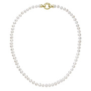 Perlový náhrdelník z pravých říčních perel bílý 22001.1 Au plating
