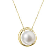 Zlatý náhrdelník s perlou 92P00035