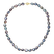 Perlový náhrdelník z říčních perel se zapínáním ze zlata 922027.3/9272A peacock