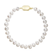 Perlový náramek z říčních perel se zlatým zapínáním 923001.1/9269A bílý