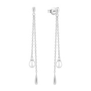 Visací stříbrné náušnice s říční perlou SK2531EW