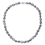 Perlový náhrdelník z říčních perel se zapínáním z bílého zlata 822027.3/9272B peacock