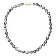 Perlový náhrdelník z říčních perel se zapínáním ze zlata 922027.3/9267A peacock