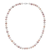 Perlový náhrdelník z říčních perel se zapínáním z bílého zlata 822004.3/9271B multi