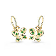 Dětské náušnice zlaté Cutie Jewellery C2748Z-Zelená