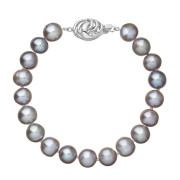 Perlový náramek z říčních perel se zlatým zapínáním 823010.3/9265B grey