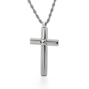 Ocelový náhrdelník z chirurgické oceli kříž WJHC502