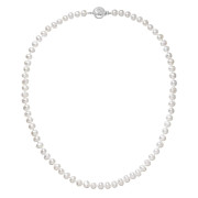 Perlový náhrdelník z říčních perel se zapínáním z bílého zlata 822001.1/9270B bílý