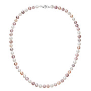 Perlový náhrdelník z říčních perel se zapínáním z bílého zlata 822004.3/9260B multi
