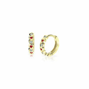 Zlaté náušnice kroužky Cutie Jewellery C3339Z-Červená