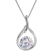 Stříbrný náhrdelník se Swarovski krystaly kapka 32075.3 violet