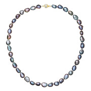 Perlový náhrdelník z říčních perel se zapínáním ze zlata 922027.3/9266A peacock