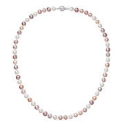 Perlový náhrdelník z říčních perel se zapínáním z bílého zlata 822004.3/9266B multi