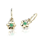 Zlaté dětské náušnice Cutie Jewellery C1736Z-Zelená