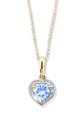 Zlatý náhrdelník srdíčko Z6308ZBN-Arctic Blue