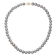 Perlový náhrdelník z říčních perel se zapínáním ze zlata 922028.3/9270A grey